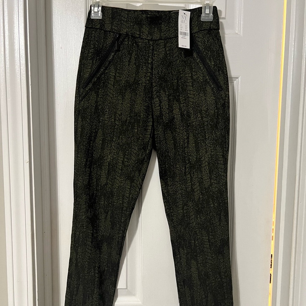 Olive snake print skinny pant